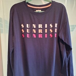 Crown & Ivy Navy With Graphic In White And Pinks Very Soft And Stretchy.Oversize
